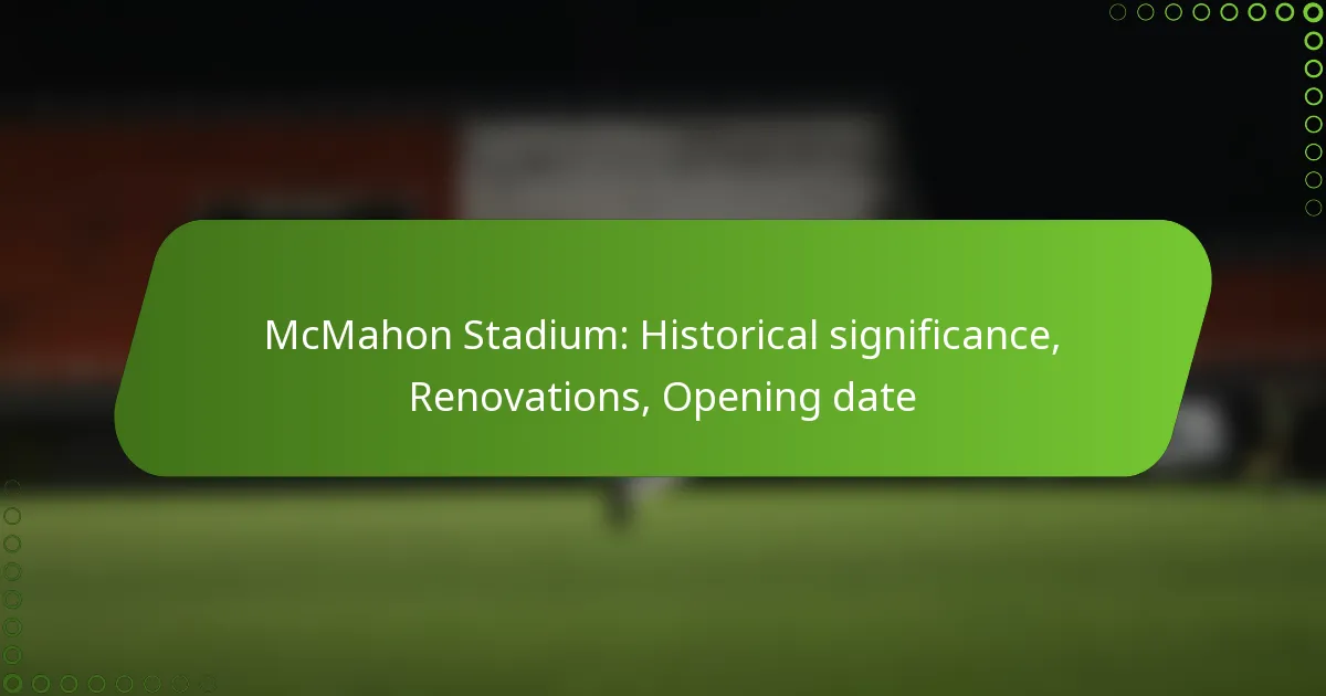 McMahon Stadium: Historical significance, Renovations, Opening date