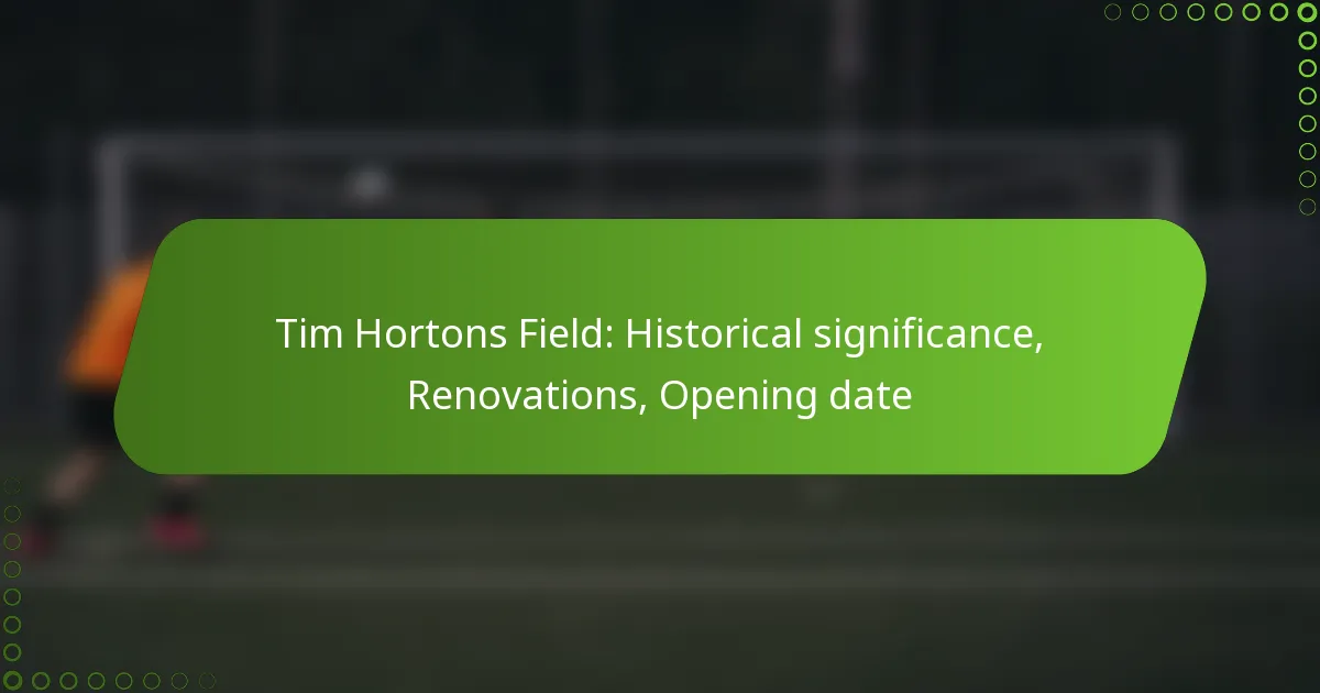 Tim Hortons Field: Historical significance, Renovations, Opening date