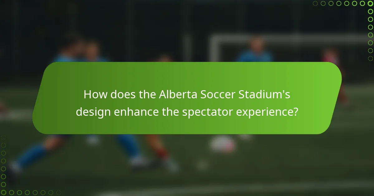 How does the Alberta Soccer Stadium's design enhance the spectator experience?