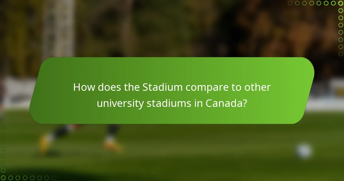 How does the Stadium compare to other university stadiums in Canada?