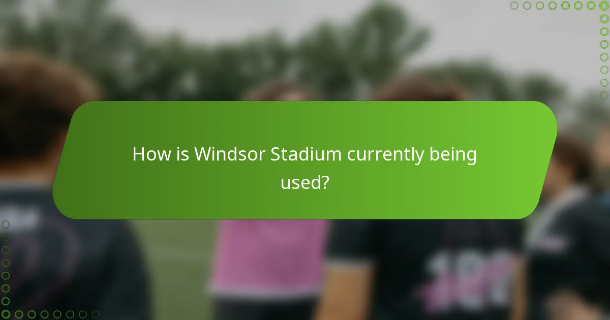 How is Windsor Stadium currently being used?