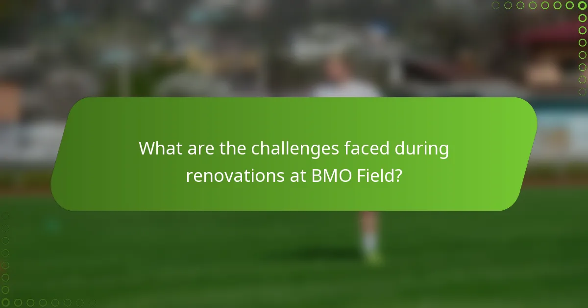 What are the challenges faced during renovations at BMO Field?
