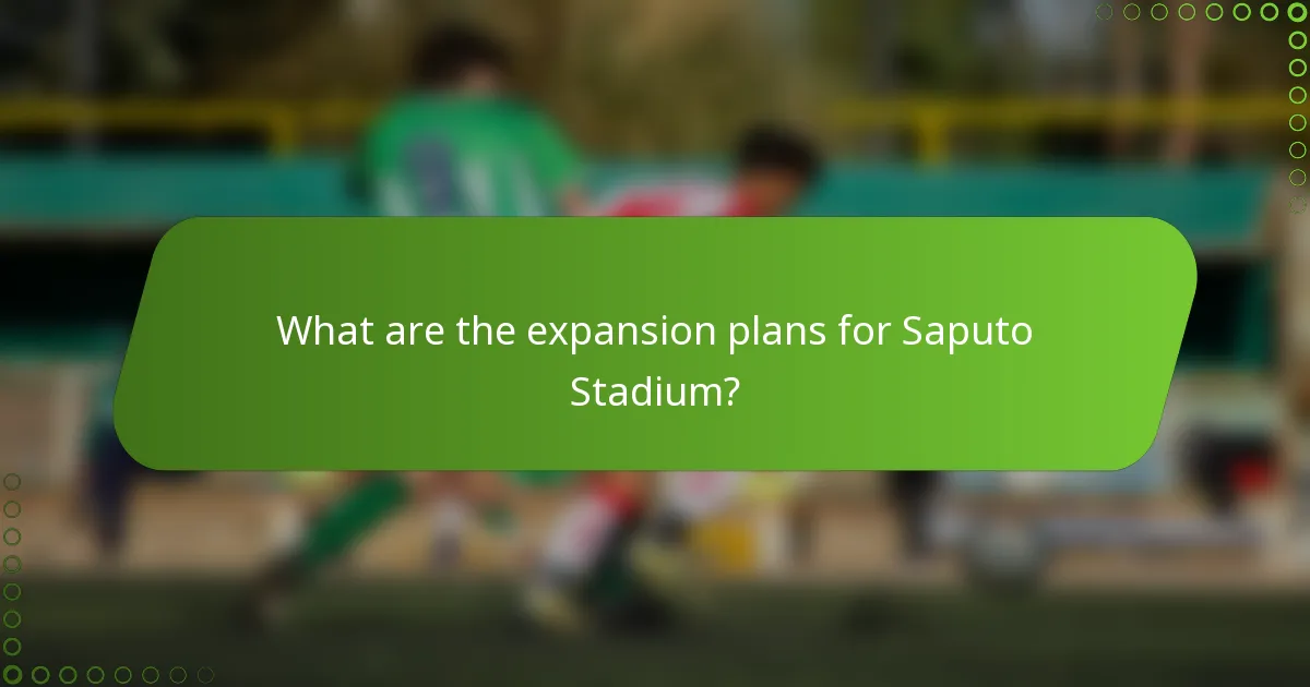 What are the expansion plans for Saputo Stadium?