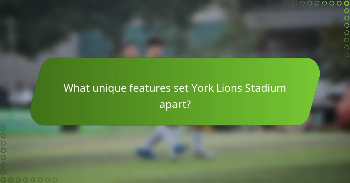 What unique features set York Lions Stadium apart?