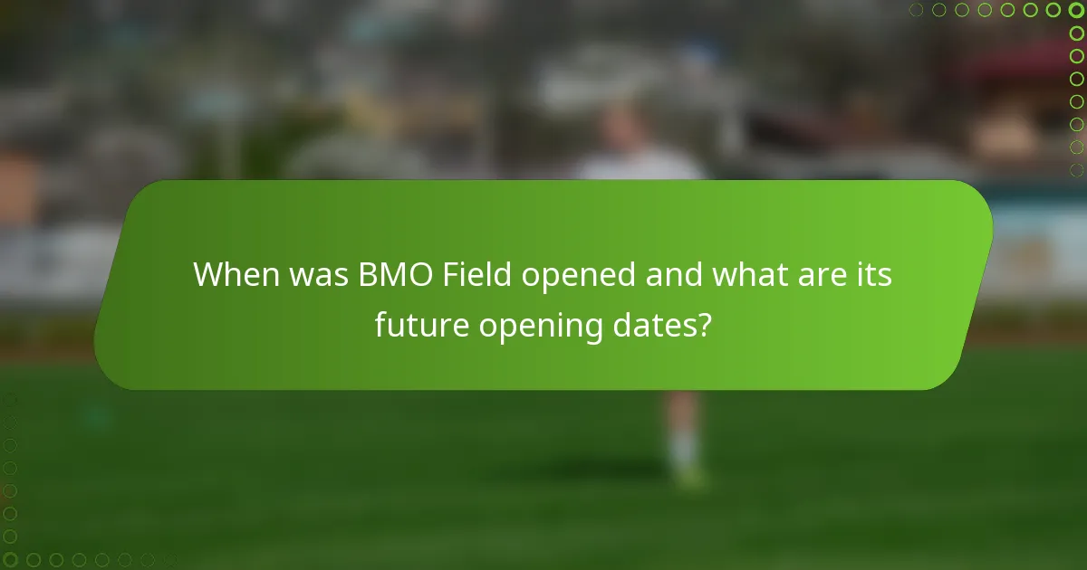When was BMO Field opened and what are its future opening dates?